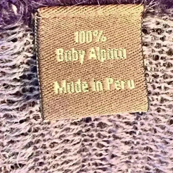 SOL 100% BABY ALPACA Poncho Cardigan Sweater One Size Peru - Picture 5 of 10